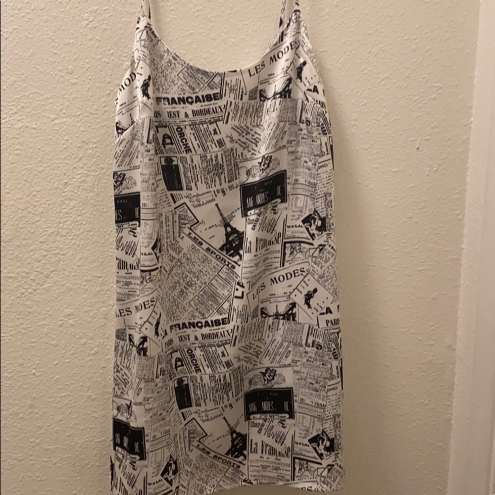 Newspaper Print Mini Dress Size Medium